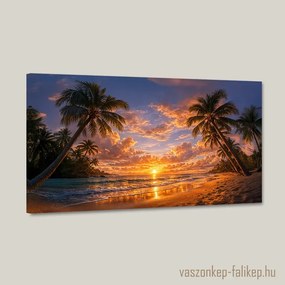 Trópusi naplemente a tengerparton – Prémium vászonkép 60x34 cm