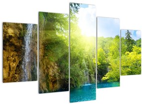 Kép - vízesések az erdőben (150x105 cm)