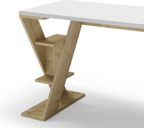 Íróasztal fehér asztallappal 60x137 cm Butterfly – Marckeric