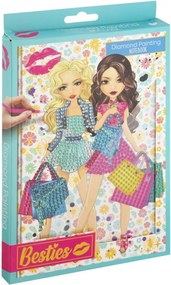 Lányos Besties Shopping gyémántszemes kemény fedeles jegyzetfüzet A5