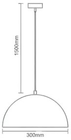 Csillár zsinóron 1xE27/60W/230V átm. 30 cm fekete