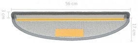 15 darab világosszürke lépcsőszőnyeg 56 x 17 x 3 cm