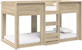 vidaXL Szükidő ágy Sonoma tölgy 90 x 190 cm Faanyag