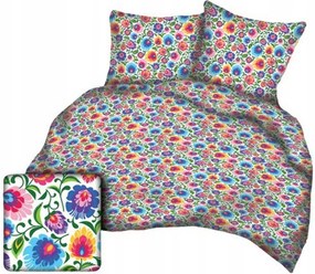 Fakéreg párnahuzat 50x60 vadász népi fehér színes virágok kéreg