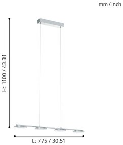 Eglo Cartama 94245 függeszték, 4x4,5W LED