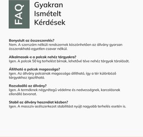 Keskeny fém polc zöld: JOHNNY, 1800 x 450 x 420 mm