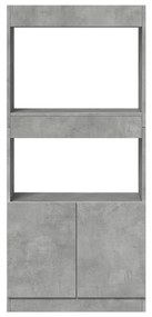 betonszürke szerelt fa magasszekrény 63 x 33 x 140 cm