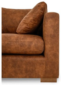 Konyakbarna bőrutánzat sarokkanapé (bal oldali) Hamburg – Scandic