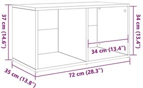 TV szekrény 3 pcs Barna 107 x 35 x 37 cm Faanyag