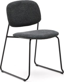 Sötétszürke fém rakásolható étkezőszék Meli – Kave Home