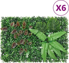 vidaXL 6 db zöld műnövénykerítés 40 x 60 cm