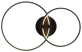 Mennyezeti lámpa fekete, beépített LED-del, 3 fokozatban szabályozható, 2 lámpás - Joaniqa