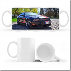 Ford Mustang fényképes bögre csíkokkal