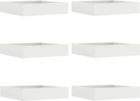 vidaXL Fűszegélyezés 6 pcs Fehér 60 x 60 x 13 cm Acél
