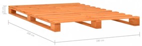 barna tömör fenyőfa raklap ágykeret 180 x 200 cm