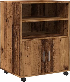 vidaXL antik fa színű szerelt fa kerekes szekrény 60 x 48 x 81 cm