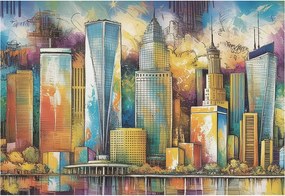 Fali fotótapéta előszoba konyhába Városi panoráma 152x104 Ragasztó