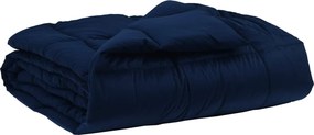 vidaXL Teljes éves takaró Sövényes Sötét kék 135 x 220 cm Mikroszál