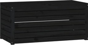 vidaXL fekete tömör fenyőfa kerti láda 101 x 50,5 x 46,5 cm