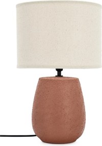 Terrakotta színű kerámia asztali lámpa textil búrával (magasság 41,5 cm) Irvin – Yes Everyday