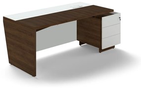 Trevix asztal 200,5 x 90 cm + jobb konténer, charleston tölgy / fehér