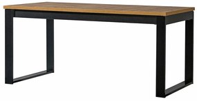 Asztal Ogden J112Wotan tölgy, Fekete, 77x90x160cm, Hosszabbíthatóság, Laminált forgácslap, Fém
