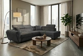 Jobb oldali, ággyá alakítható sarokkanapé TIL Szürke