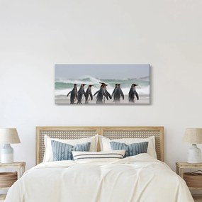 Pingvinek képe az óceán mellett (120x50 cm)