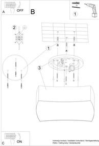 Sollux SL.1054 - Mennyezeti lámpa SQUARE 2xE27/60W/230V fehér