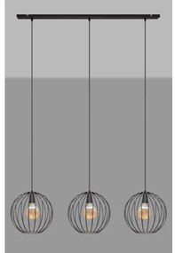 Csillár zsinóron MERCURE 3xE27/15W/230V fekete