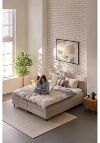 Bézs ágyneműtartós boxspring ágy 160x200 cm Elva Bold – Bonami Selection