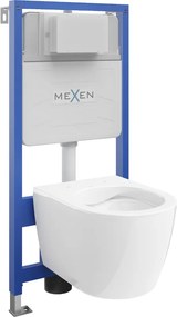 Mexen Carmen WC falonba építhető készlet Fenix Slim WC csészével, fehér fényes - 6103388XX00
