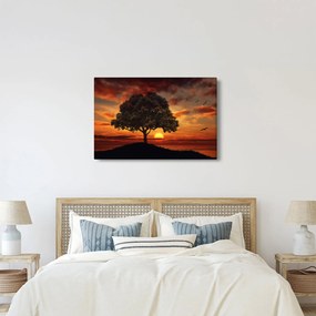 Fa képe naplementével (90x60 cm)