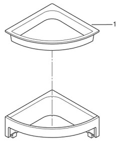 GROHE 41106DC0 - START CUBE sarok zuhanypolc 200 x 200 x 60 mm nemesacél