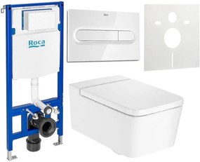 Set WC csésze Roca Inspira A346537S00, beépíthető keret Roca Duplo A890070020, A80153200B, A890195000, A890063000