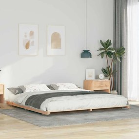 Földi ágykeret Barna 200 x 200 cm Tömör fenyőfa