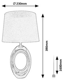 Rabalux 74063 - Asztali lámpa DALORA 1xE14/25W/230V