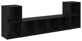 TV szekrény garnitúra 4 pcs Musta tammi 37 x 35 x 72 cm Faanyag