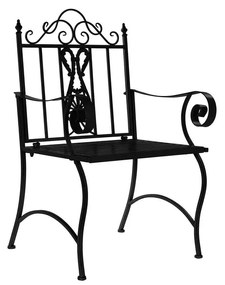 Vintage fém kerti szék antik fekete