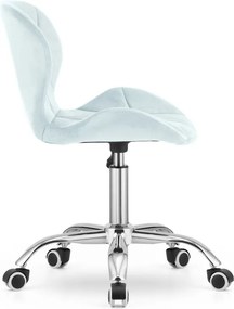 ZARIMO Iroda Szett 80x40 cm íróasztal, fekete + AVOLA VELVET karosszék, világoskék
