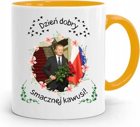 Donald Tusk Sárga Bögre Platform Ajándék fényképes nyomtatással