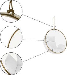 Függő fotel, átlátszó/arany/fehér, BUBBLE NEW TYP 1