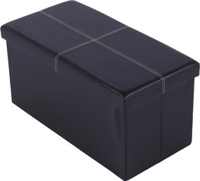 Összehajtható puff, fekete textilbőr, IMRA