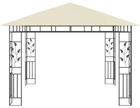 Krémszínű pavilon szúnyoghálóval 3 x 3 x 2,73 m 180 g/m²