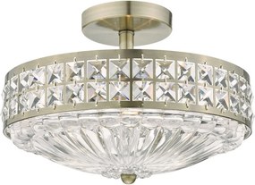 DAR LIGHTING OLO5375 OLONA Kristály Mennyezeti Lámpa Antik Sárgaréz E14 IP20