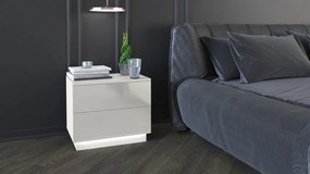 Thirassia S2 éjjeliszekrény, fényes fehér