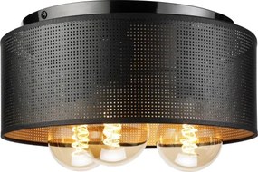 Mennyezeti lámpa SIRJA PLISADO 3xE27/15W/230V Ø 35 cm fekete/arany