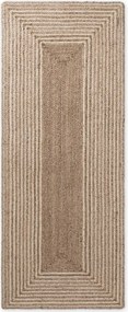 Világos natúr színű-sötét natúr színű kétoldalas-kézi szövésű juta futószőnyeg 80x200 cm Juno – Hanse Home