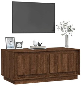Barna tölgyszínű szerelt fa dohányzóasztal 102x50x44 cm