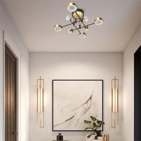 Zuma Line MX7170-8-3BGT - LARA felületre szerelhető csillár, dimmelhető LED, 60W/230V, arany/fekete